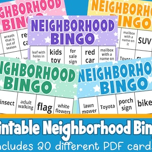 Bingo de quartier imprimable (téléchargement numérique)