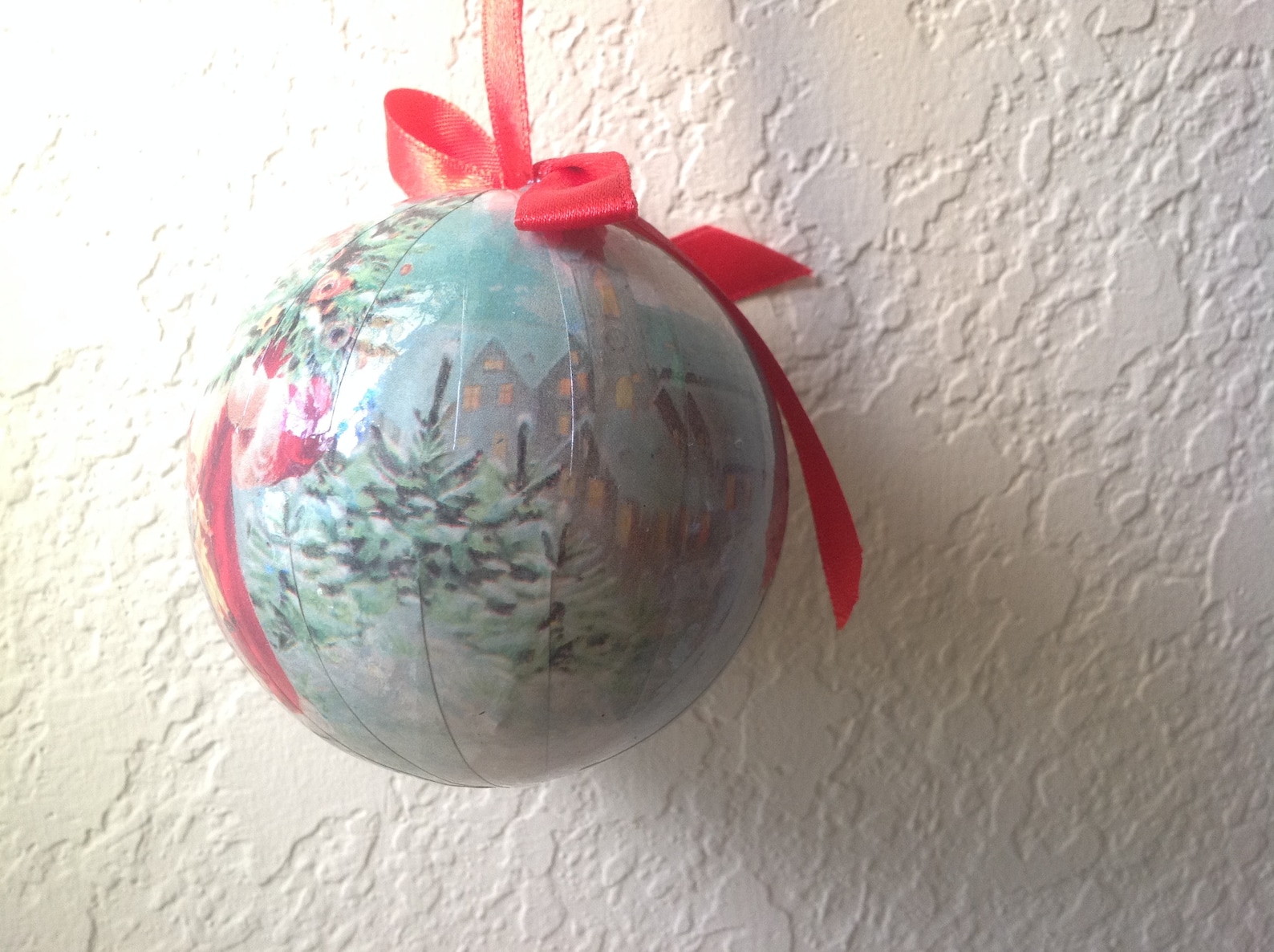 Vintage Paper Mache Christmas Ball Ornament / FREE SHIPPING / Etsy
