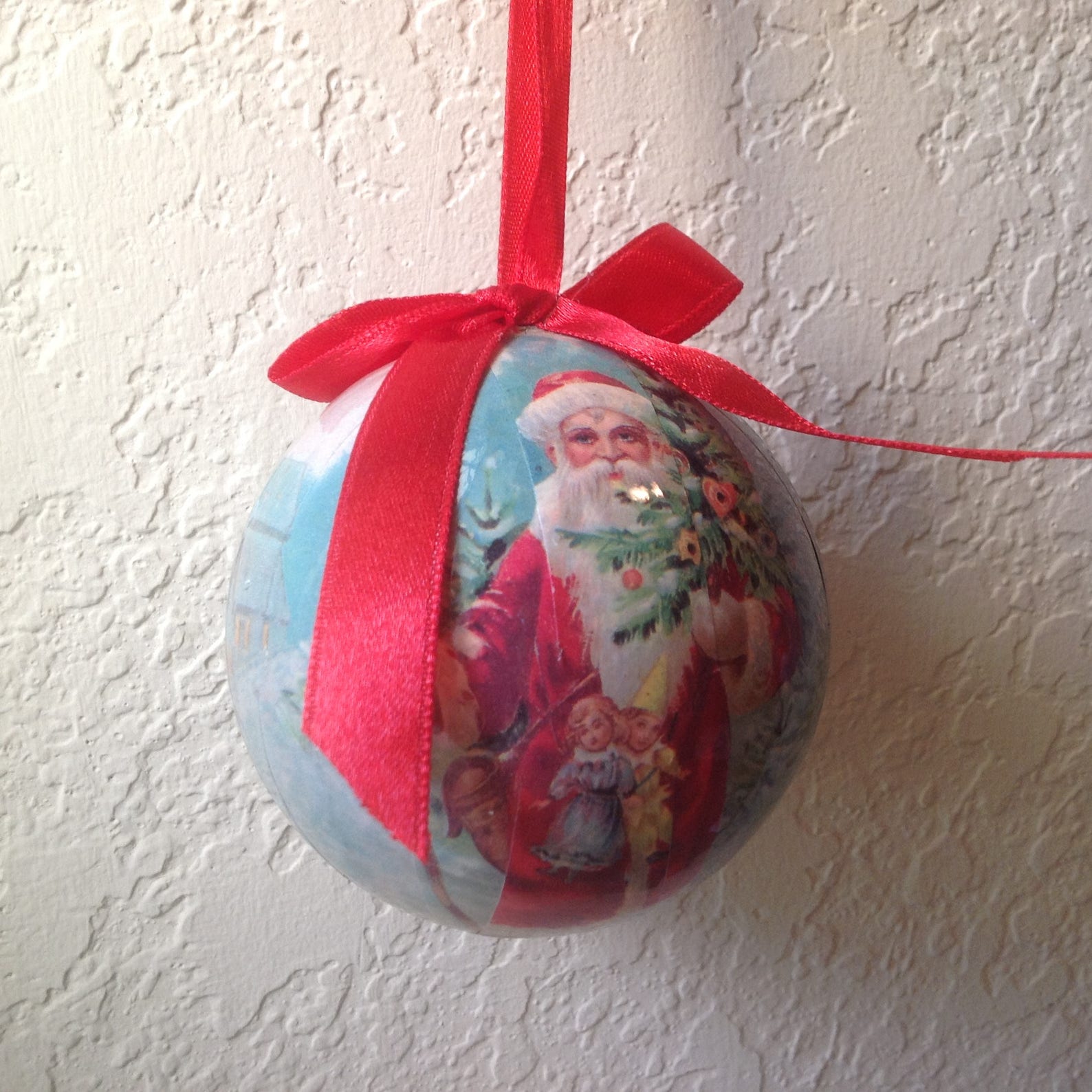 Vintage Paper Mache Christmas Ball Ornament / FREE SHIPPING / Etsy