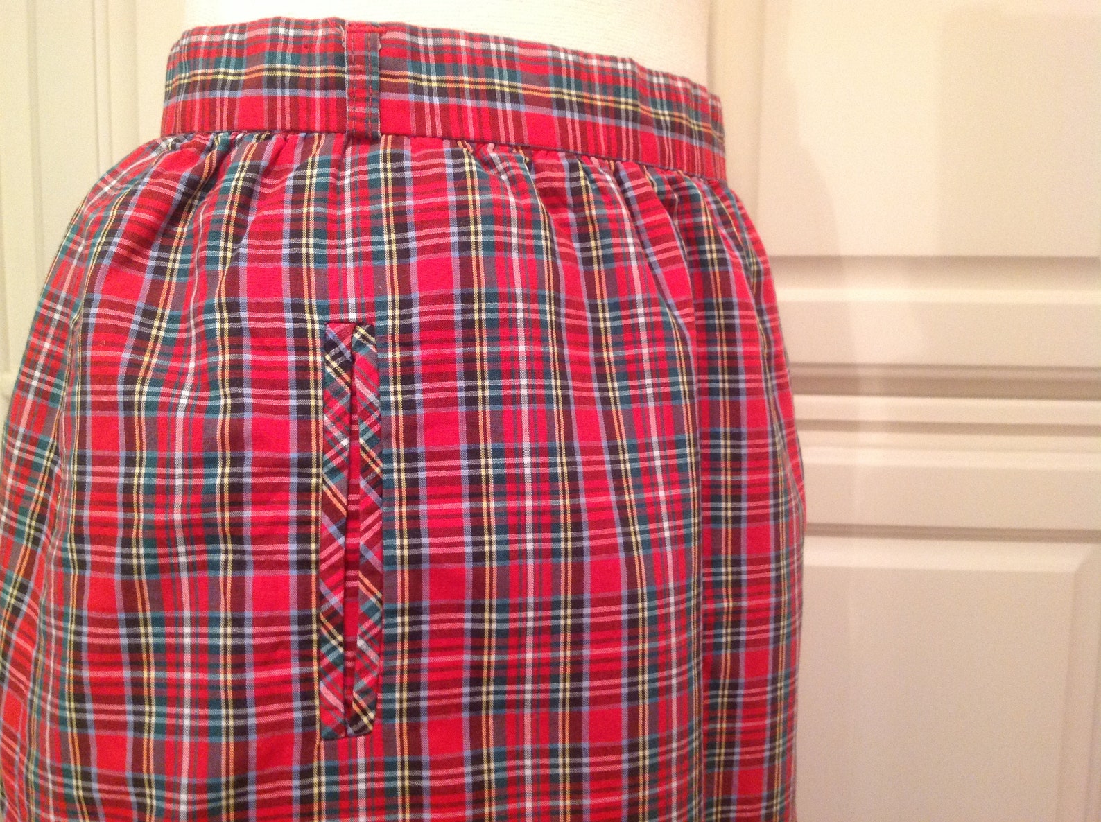 Red Plaid Skirt Tartan Plaid / FREE SHIPPNG / Cotton Skirt - Etsy