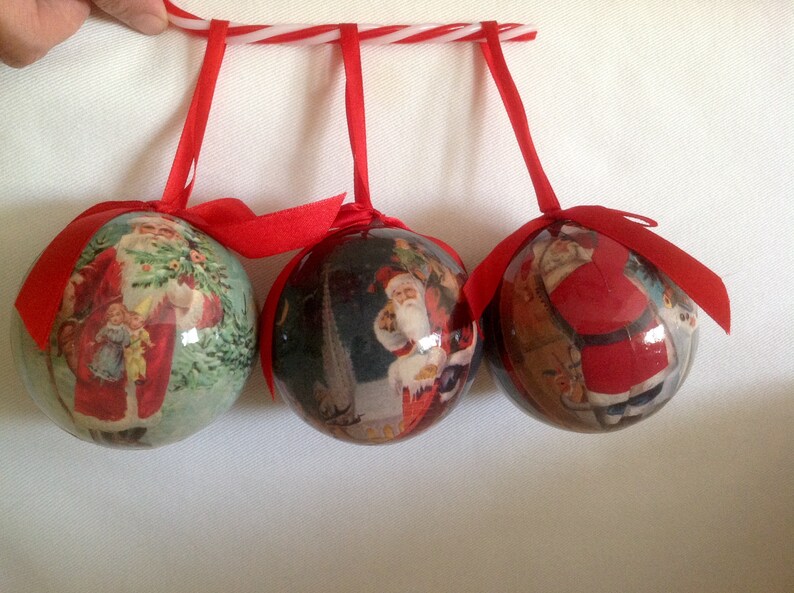 Vintage Paper Mache Christmas Ball Ornament / FREE SHIPPING / Etsy