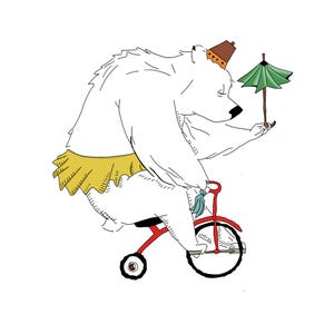 Download digitale PNG di orso da circo per molteplici progetti di stampa. Disegnato a mano. Sublimazione, stampa su richiesta, DTG, stiratura. Alta risoluzione.