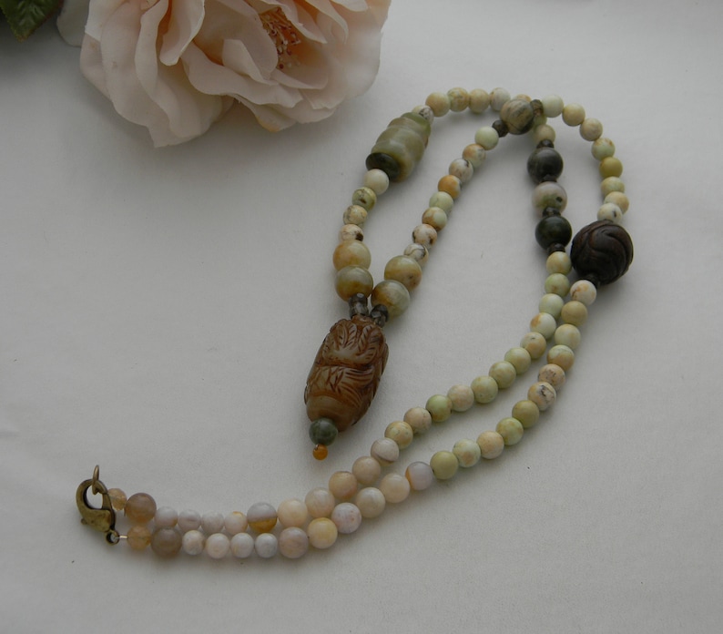 beaded jewelry long bead necklace 4 women Jade pendant w lemon chrysoprase beads /& charms necklace chrysoprase jewelry jade jewelry