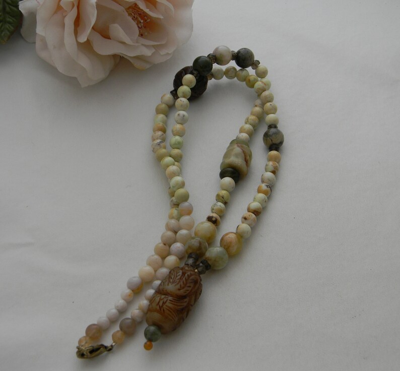beaded jewelry long bead necklace 4 women Jade pendant w lemon chrysoprase beads /& charms necklace chrysoprase jewelry jade jewelry