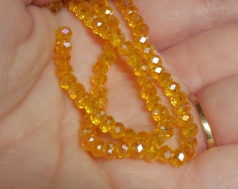 6mm Yellow Crystals Beads 4x6mm OPAQUE Rondelles SIMILAR to 6x4mm Solid Citrine CHINESE 5040 Jewelry Making Beading Supplies 100+/