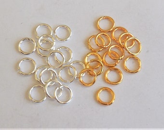 300+ 7mm 19ga Gold Jump Rings OPEN 7mm OD 5.2mm ID 0.9mm Thick Plated Or Silver /& Bronze Connectors LeadNickel Free Diy Jewelry Supply
