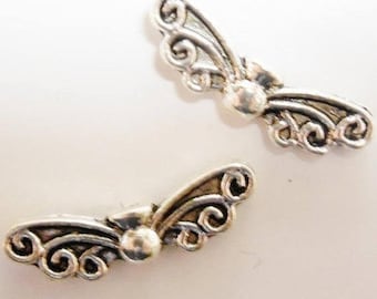 Tibetan Butterfly Beads 8 x 10mm Antique Silver 30 Pcs Art Hobby DIY Jewellery
