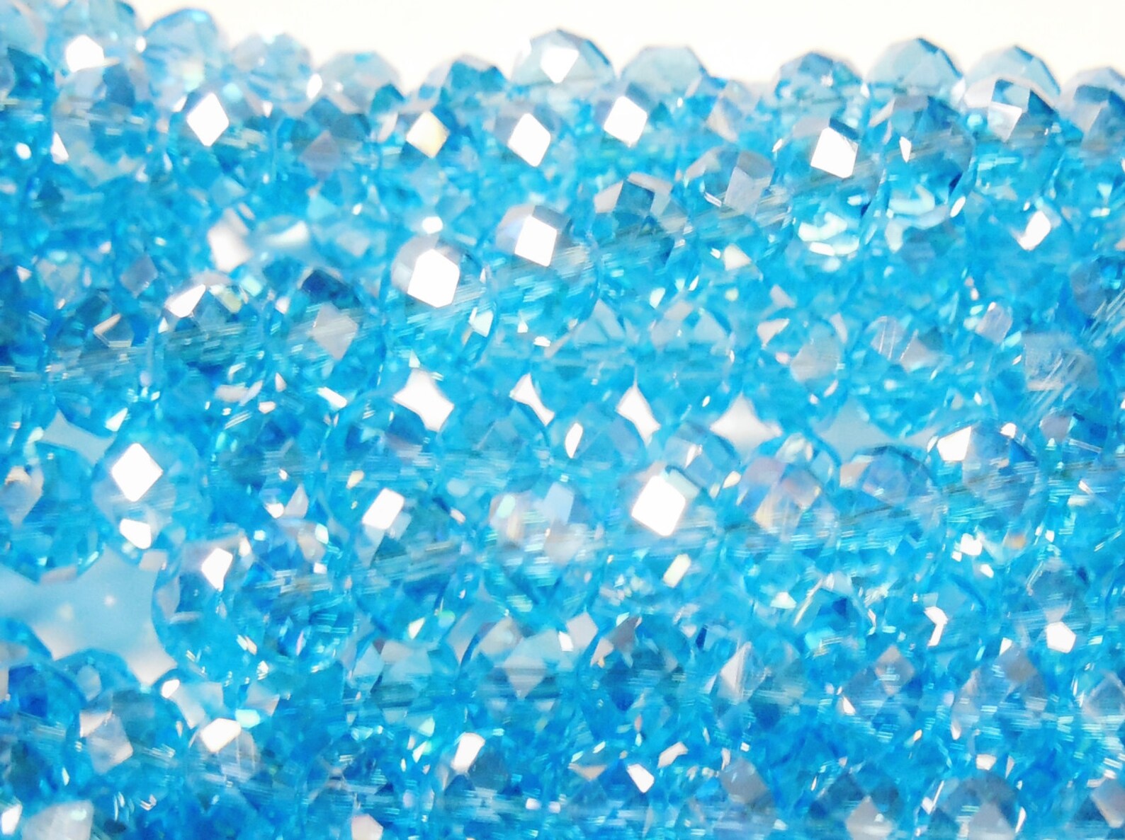 72/ 8mm Blue Crystals Beads 6x8mm AQUA Rondelles NONAB Like Etsy