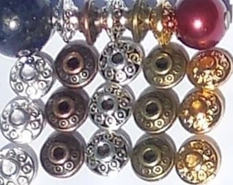 6mm Spacer Beads 3x6mm Rondelle Metal Plated Saucer Gold, Silver, Copper, Bronze 6x3mm UFO BRIGHT or Antique Diy Jewelry Making Supply 60+*