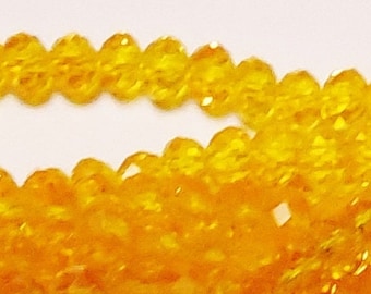 100pcs** 6mm Lt Orange Crystal Beads 4x6mm YELLOW-ORANGE FACETED Glass Rondelles Chinese Version of 6x4mm Sun Jewelry Making Beading Supply