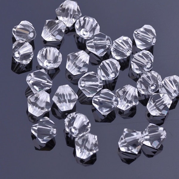 225+/- 4mm Clear Crystals Beads BICONES NON-AB Chinese Version of Crystal Transparent White Diy Jewelry Making Beading Supplies