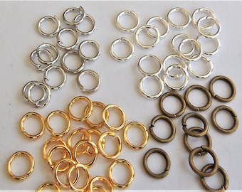 250+/- 7mm 18ga Jump Rings or Silver,Platinum,Gold,Bronze UNSOLDERED OPEN HEAVY Gauge 7mm o.d./ 5mm i.d. 1mm Thick Diy Jewelry Making Suppl