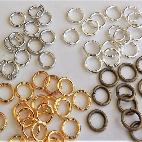 250+/- 7mm 18ga Jump Rings or Silver,Platinum,Gold,Bronze UNSOLDERED OPEN HEAVY Gauge 7mm o.d./ 5mm i.d. 1mm Thick Diy Jewelry Making Suppl