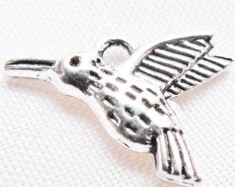 30+/- Hummingbirds Charms Tibetan Antique Silver Birds Lead FREE Nickel FREE 11x16mm SMALL 3D Diy Jewelry Bracelet Making Supplies Nail Art