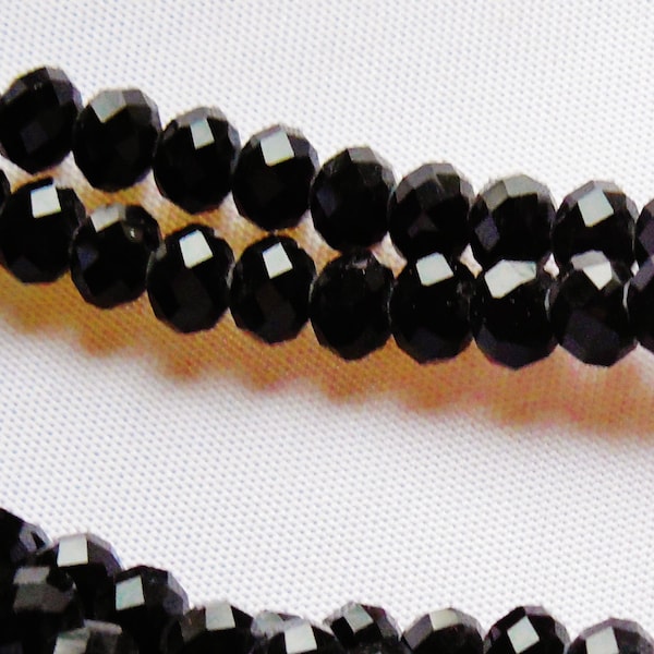 72+/- 10mm Black Crystals Beads 8x10mm JET Rondelles CHINESE Version of 10x8mm Diy Jewelry Making Supplies *USA Seller*