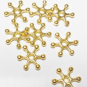 50pcs 12mm Gold Spacer Beads Daisy SNOWFLAKE HEISHI Flower Rondelle HOLE:1.8mm Plated Nickel/Lead Free Diy Jewelry Making Beading Supply image 2