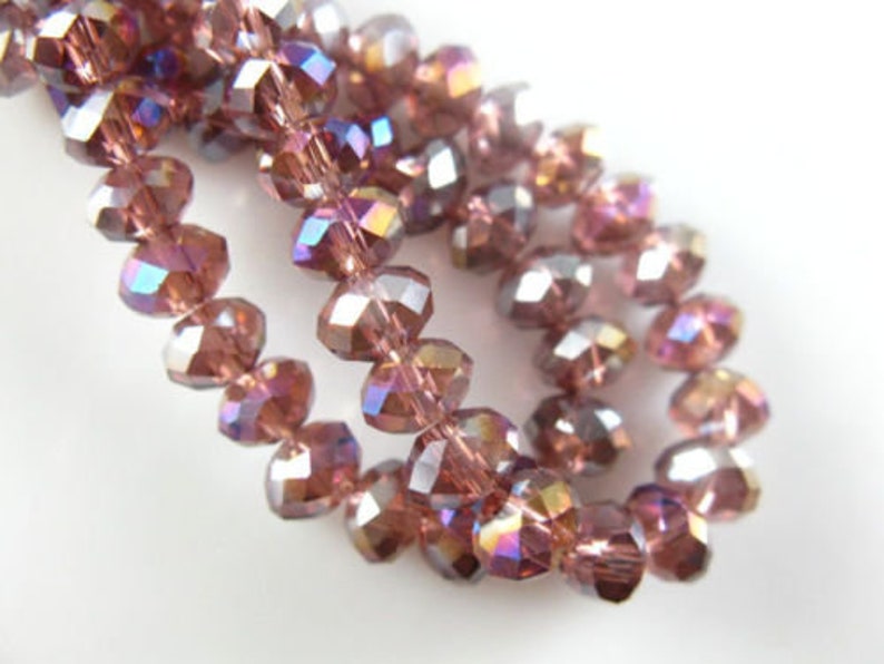 100pcs 6mm Purple Crystals Beads 4x6mm LIGHT AB Crystal Etsy