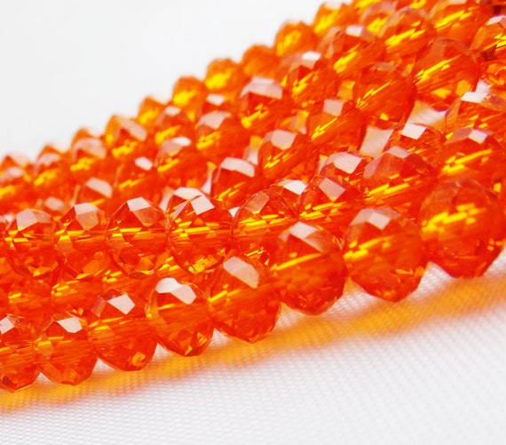 50pcs 4X6mm Orange Crystal Rondelles Like HYACINTH Swarovski