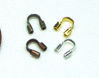 Medium Wire Guardians Copper, Bronze, Silver & Gold Plated BRASS 4x4.5mm Hole Aprx: 1mm Protectors Beading Thimbles Diy Jewelry Making 150+*