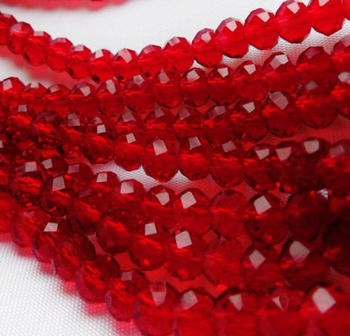 72/ 10mm Red Crystals Beads 8x10mm DARK Crystal Rondelles Etsy