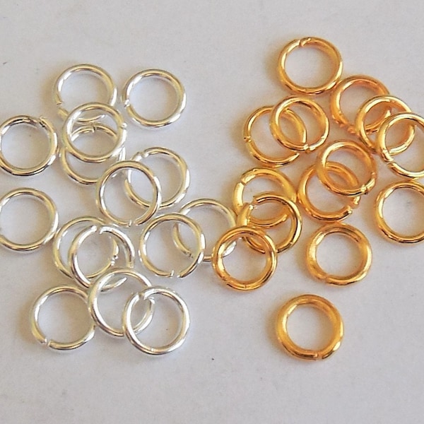 8mm 16ga Jump Rings Gold or Silver Plated OPEN UNSOLDERED Heavy Gauge 5.6mm id 1.2mm Thick Diy Jewelry Making Finding Beading Supply 200+*