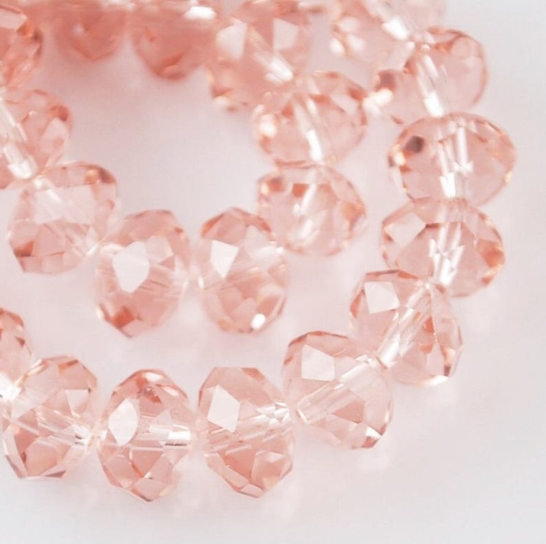 100pcs* 6mm Pink Crystals Beads 4x6mm Pink TRANSPARENT Rondelles Like #5040 6x4mm LIGHT ROSE Blush Chinese Diy Jewelry Making Beading Supply