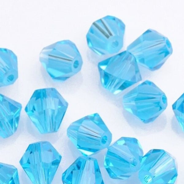 225+/- 4mm Turquoise Crystal Beads BICONE LIGHT AQUA Blue Transparent Chinese Version of Lt Turquoise Diy Jewelry Making Supply (4A1)