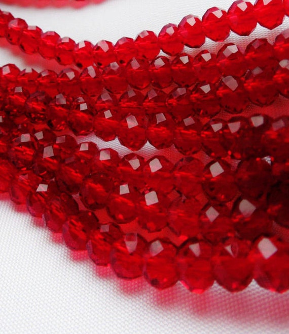 50pcs 6mm red crystals