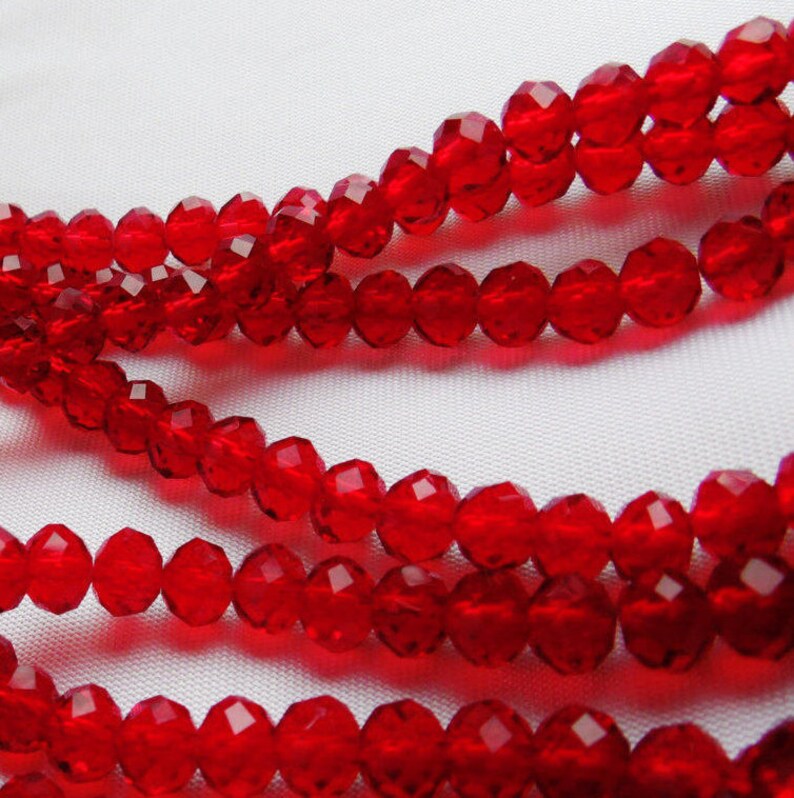 100pcs 6mm Red Crystals Beads 4x6mm DARK Crystal Rondelles Etsy