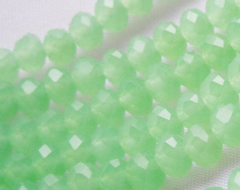 100+/- 6mm Green Crystals Beads 4x6mm LIGHT MINT JADE Rondelles Like 6x4mm Chrysolite Opal Chinese Diy Jewelry Making Beading Supplies