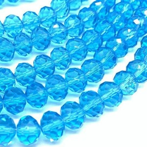 72pc** 10mm Turquoise Blue Crystal Beads 8x10mm AQUA SKY Rondelles CHINESE Version of 10x8mm Lt Turquoise Diy Jewelry Making Supplies