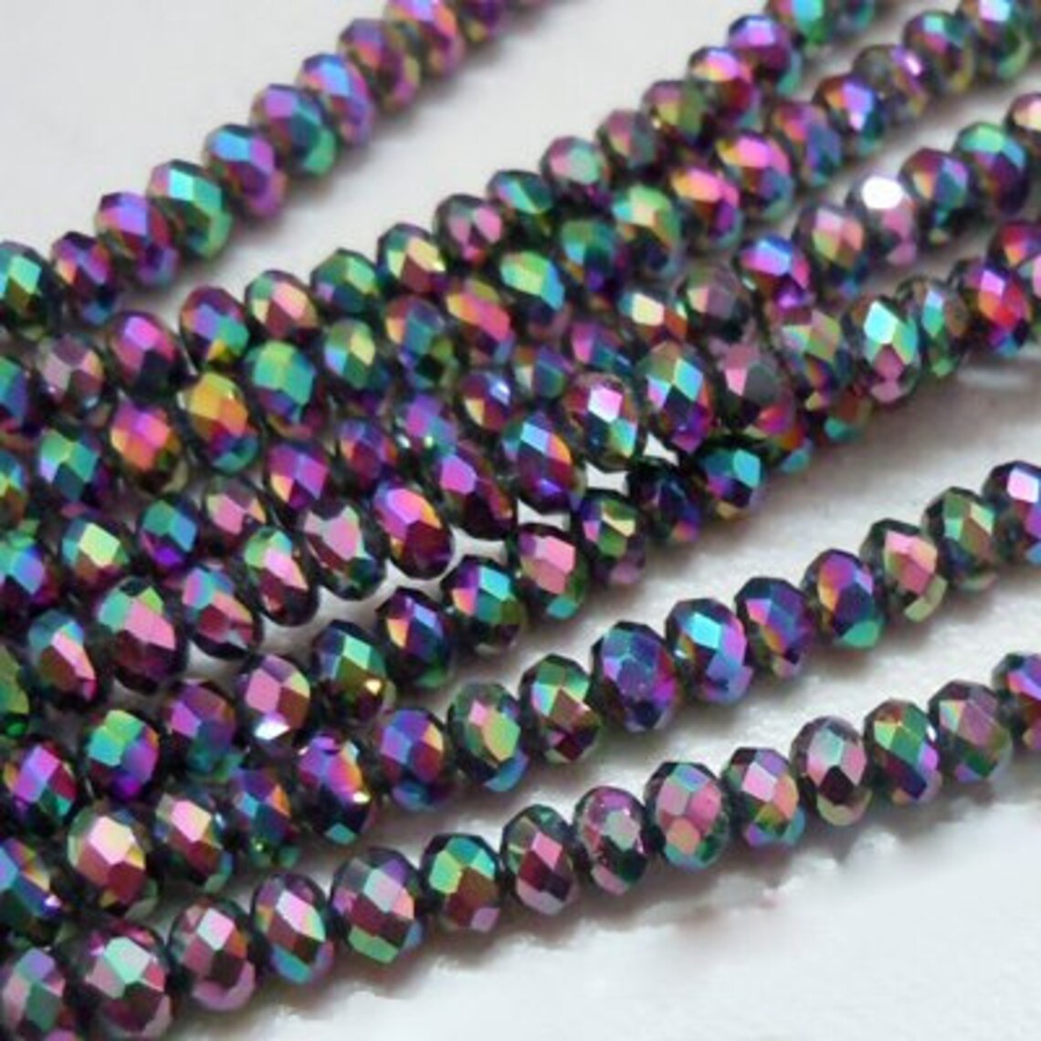 72/ 10mm METALLIC Rainbow Crystals Beads 8x10mm IRIS Peacock Etsy