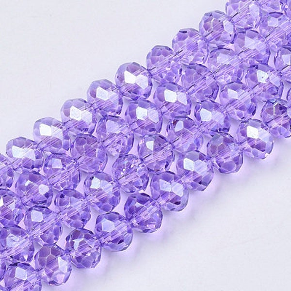 130+/- 4mm Purple Crystals Beads 3x4mm LIGHT LAVENDER LUSTER Lilac Rondelles Chinese Version of Violet 4x3mm Diy Jewelry Making Suppl