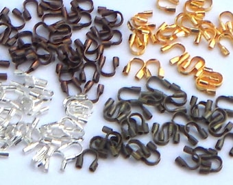 Wire Guardians MEDIUM Copper/Bronze/Silver/Gold Plate BRASS 4x4.5mm Hole* 0.8-1mm Beading Thimble Thread Protectors Diy Jewelry Making 150+*
