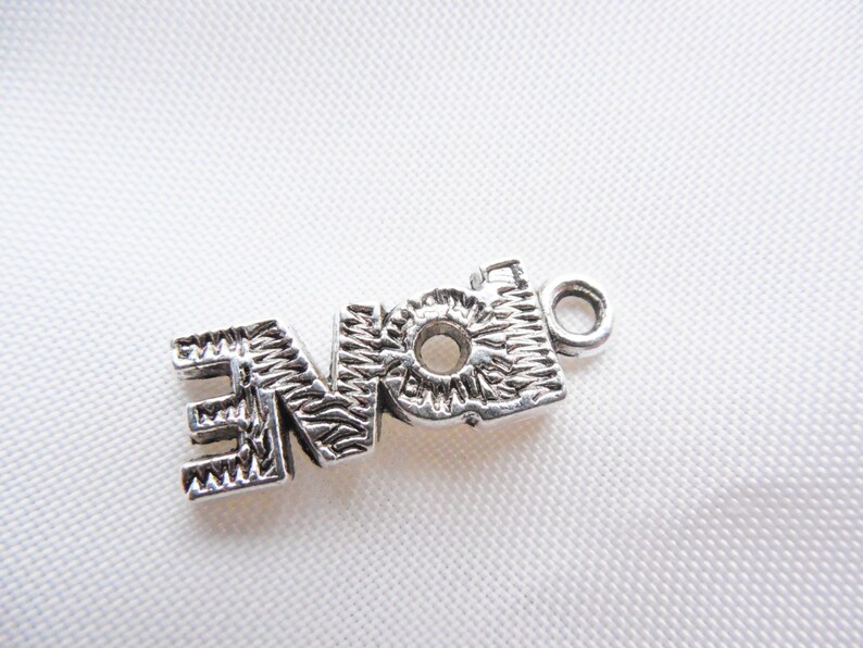 Wedding Shower Gift 12+pcs Love Charms Pendants Tibetan Silver 8x21mm DIY Handmade Jewelry Beads /& Supplies Charm Bracelets Valentine/'s Day
