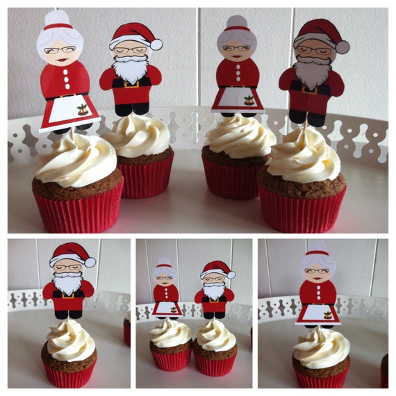 Items similar to Christmas Cupcake Toppers on Etsy