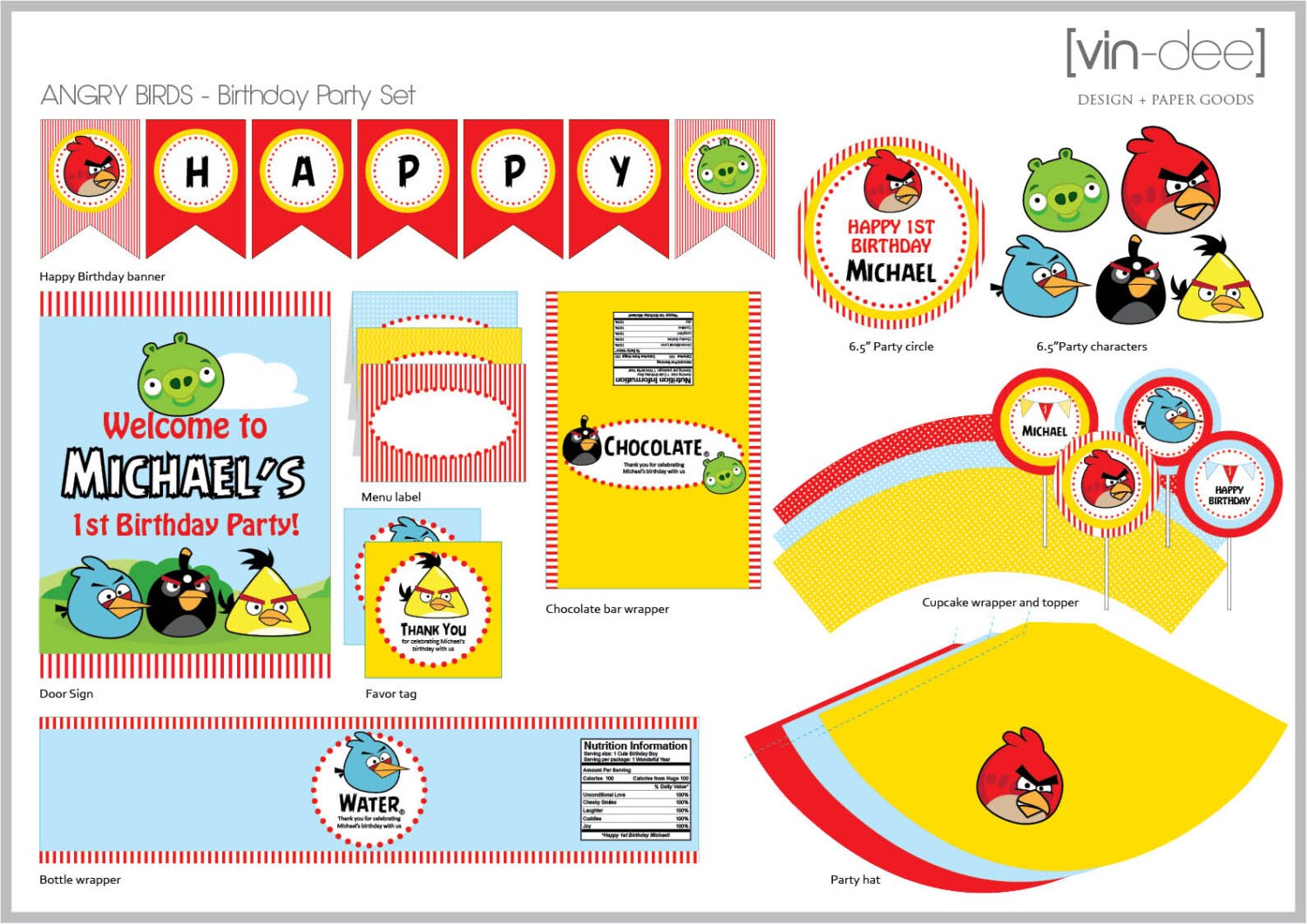 Angry Birds Birthday Party Set DIY Printable | Etsy