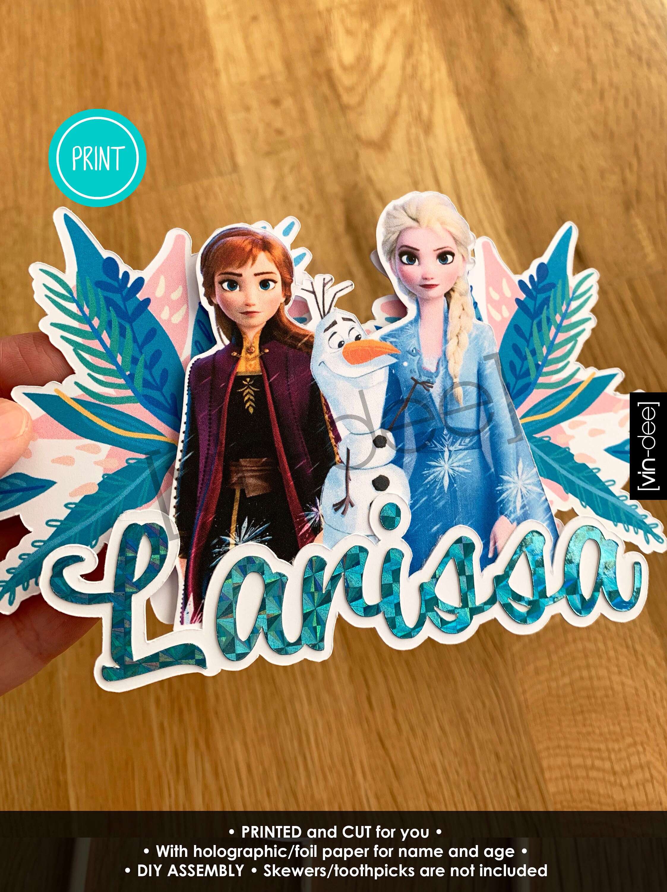 Frozen 2 Personalised Cake Topper Printed and Cut Etsy