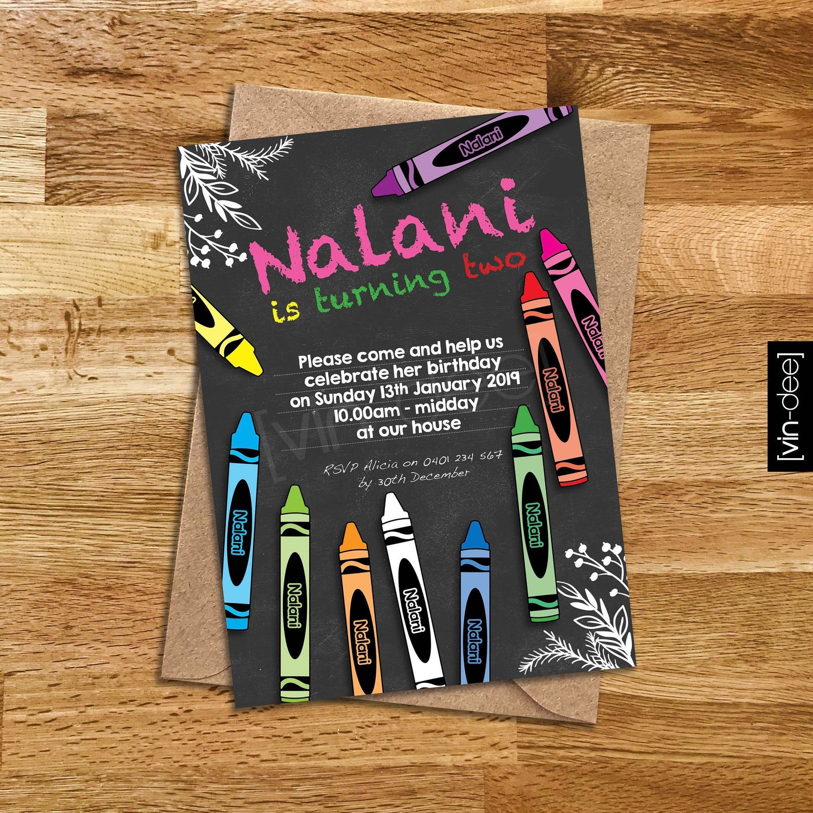 Crayons Birthday Invitation DIY Printable | Etsy