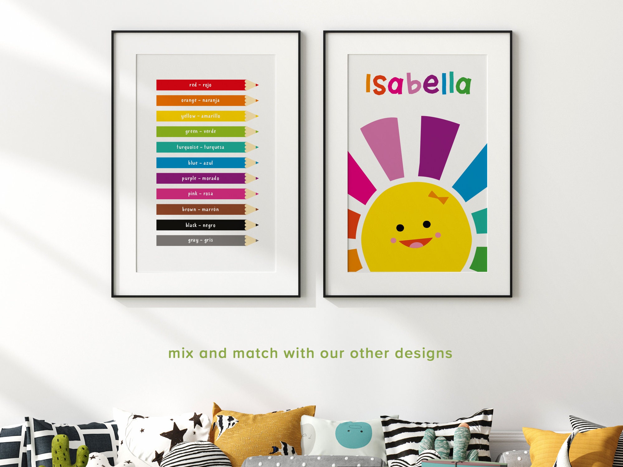 Nursery Art Set Preschool Educational Posters Classroom Etsy