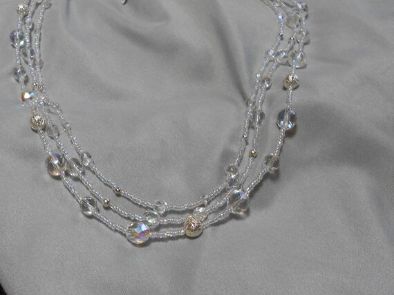Items similar to 3-strand necklace with matching earrings on Etsy