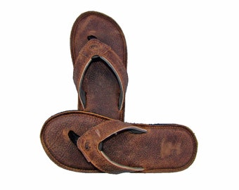 mens leather flip flops sale