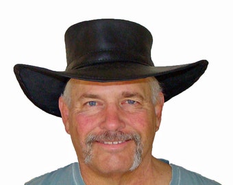 Leather Black Cowboy Hat