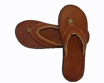 Men's de Aviles Bison Leather Flip Flops