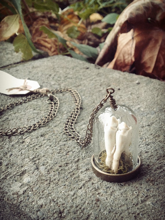 Items similar to Precious Pieces Glass Dome Jar Necklace on Etsy