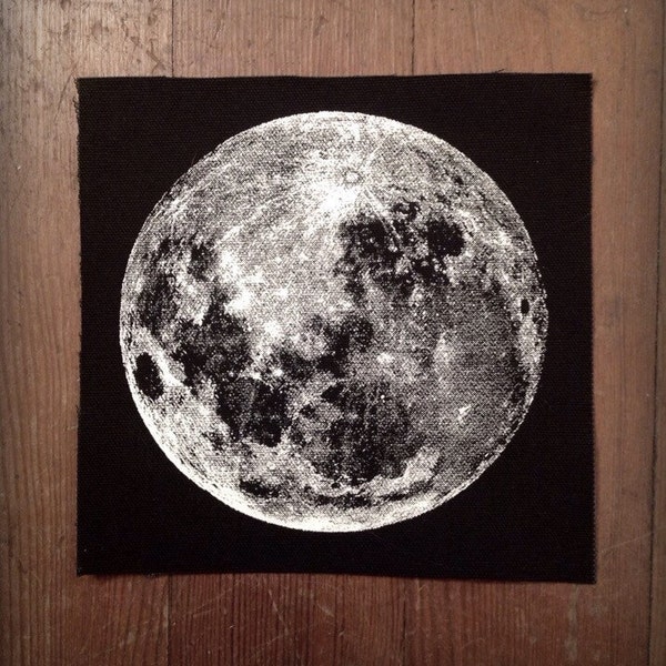 Parche de lona impreso• coser en • Luna Llena pequeña •