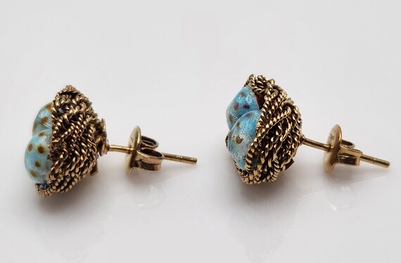 Earrings — Vintage Robin Egg Blue Sterling Silver… - image 3