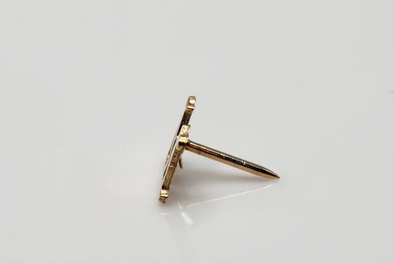 Tie Tack — Letter M Solid 14K Gold Vintage Letter… - image 3