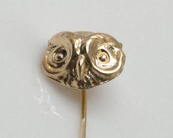 VINTAGE | 14K Gold Owl Bird Stick Pin