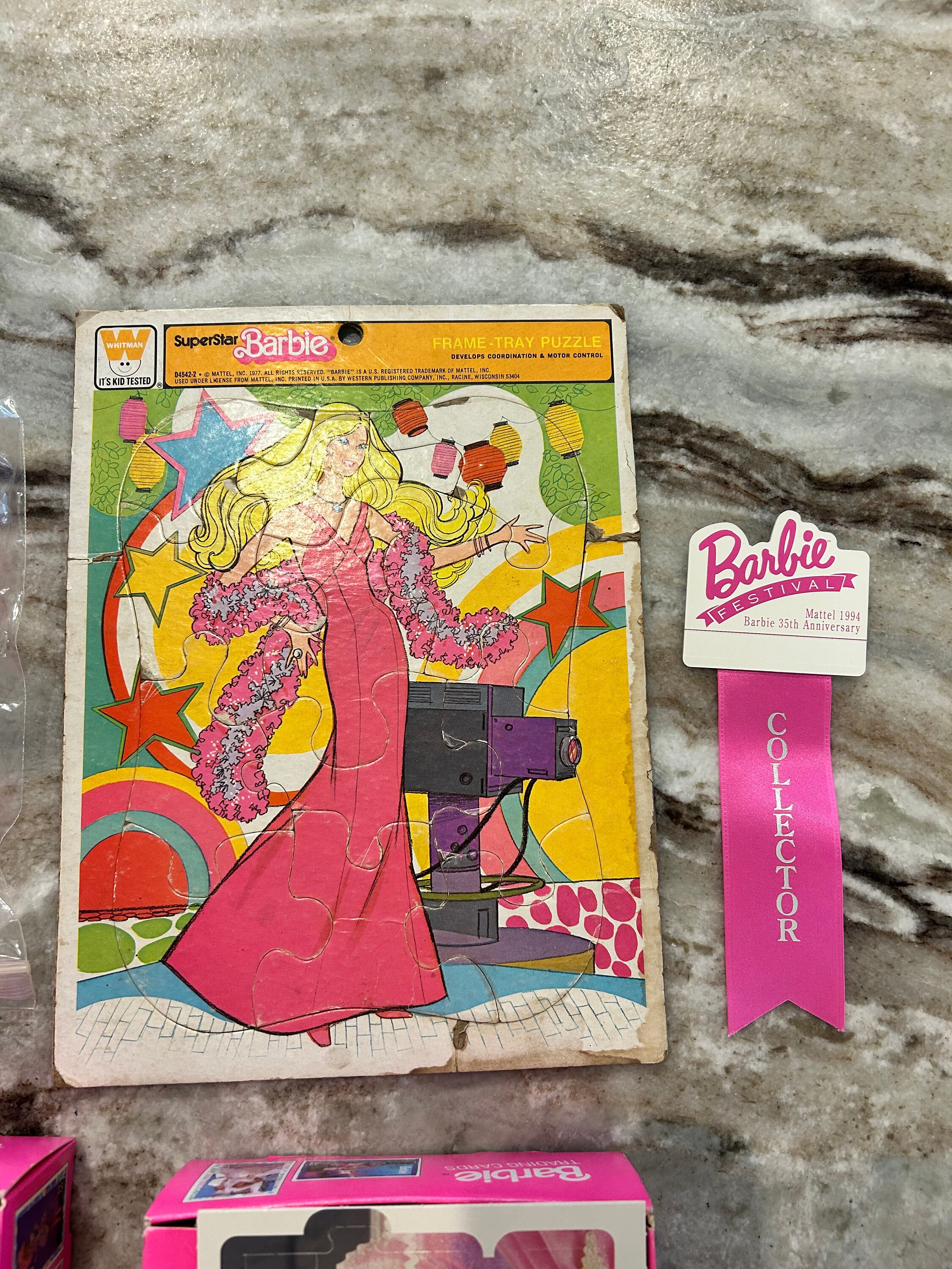 692 Piece Vintage Barbie Trading Cards and Puzzle/ Barbie